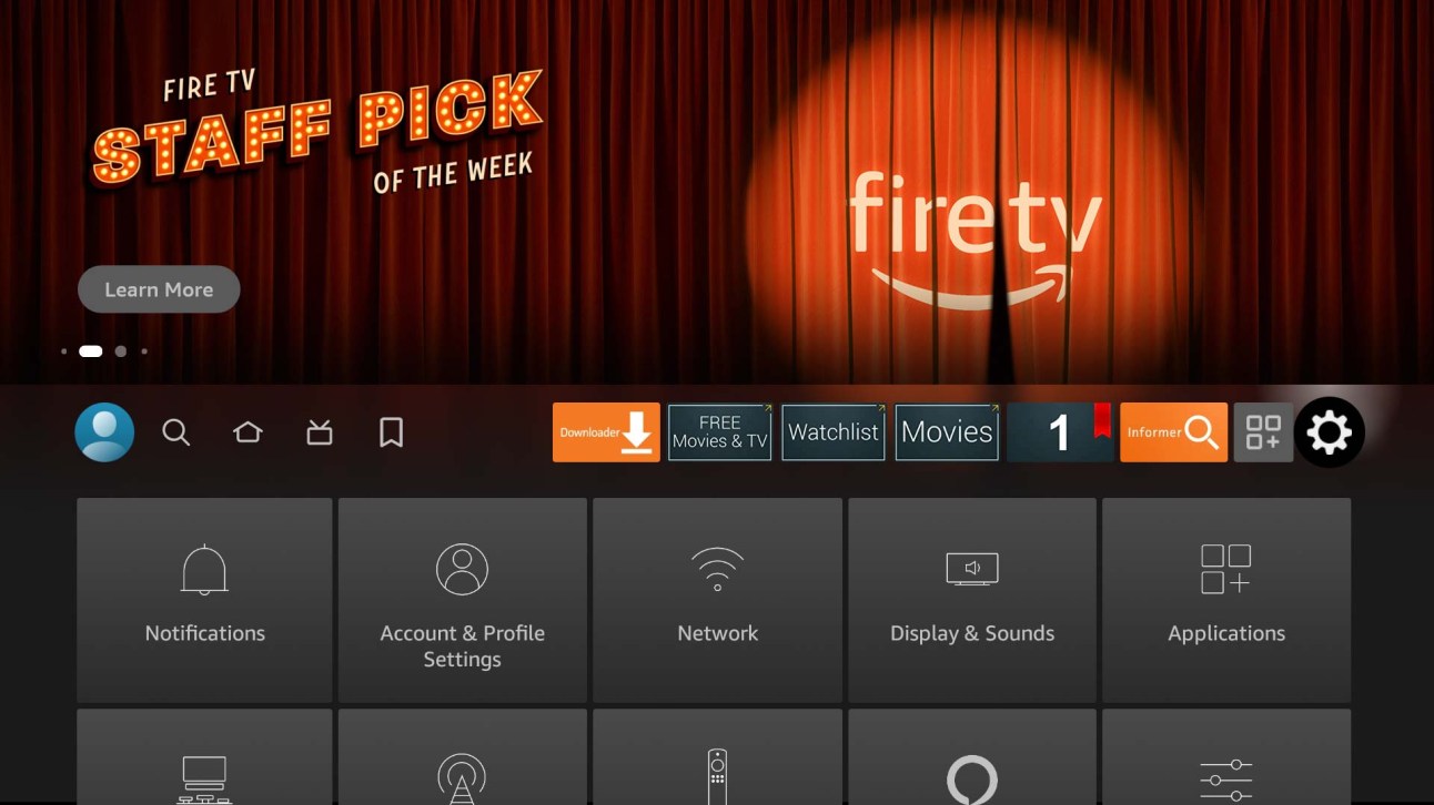 Settings on Fire TV